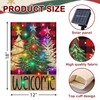 Lighted Christmas Garden Flag 12x18 Double Sided, 8 Modes Solar