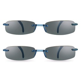 proSPORT 2 Pairs Reading Sunglasses +1.25 Blue Smoke 2 Pairs Combo Tinted Sun Readers Rimless Men Women Light