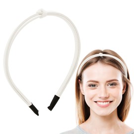 Dohia Knotted Headband Thin Leather Hairband for Women Cute Loop Head Band Faux Leather Hair Accessories Non Slip Fashion Hair Styling Accessories ST1-DJPZFG (White)