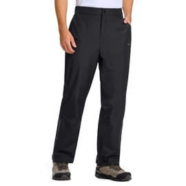 33,000ft Men's Rain Pants Full Zip Waterproof Pants Breathable Rain Over Trousers for Outdoor Hiking Golf Work Black