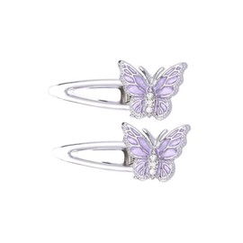 2pcs Sweet Butterfly Metal Hairpin for Girl Women Purple Hairpin Simple Y2k Hair Clip Hair Barrette Cute Bangs Clip Side Clip Duckbill Clip Headdress