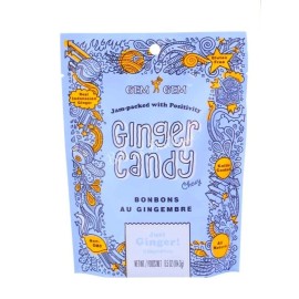 GEM GEM CHEWY GINGER CANDY JUST GINGER! CHEWS. KOSHER, VEGAN, FAT FREE, 6.5oz
