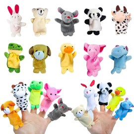 10 Pcs Finger Puppets, Finger Puppets for Toddlers, Mini Cartoon Cute Finger Puppets for Babies, Novelty Plush Nursery Rhyme Puppets Assortment for Boys & Girls for Schools, Shows Playtime