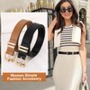 LEACOOLKEY 2 Pack Women Belts for Jeans,Ladies Leather Waist Belt