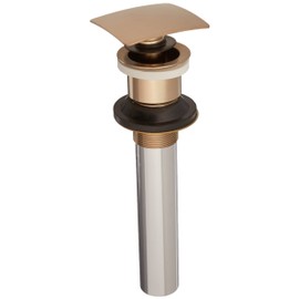 Delta Faucet 72174-CZ Square Push Pop-Up Bathroom Sink Drain without Overflow, Champagne Bronze