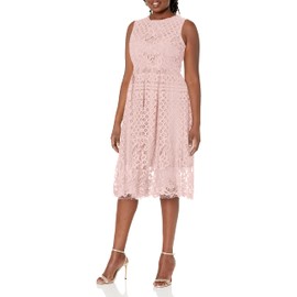 VEIISAR Womens Fashion Sleeveless Lace Fit Elegant Cocktail Party Dress Pink XL