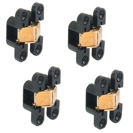 Gedotec Furniture Hinge Concealed Hinge VIDI Super for Invisible Stop, Drilling Tape for Wood Thicknesses from 12 mm, Brass Door Hinge with Opening Angle 180°, Pack of 4 - Door Hinge for Inlet