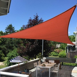 Shade&Beyond 16'x16'x16' Sun Shade Sail Triangle Canopy Rust Red Outdoor UV Sunshade Sail for Patio Yard Backyard Garden Lawn Garden