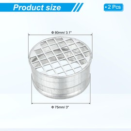 PATIKIL 3 Inch Duct End Cap with Steel Mesh, 2 Pcs Metal Tee Cap Galvanized Steel Round Dry Vent Cover Ducting Sealing Tee Plug for HVAC Systems Indoor and Outdoor Use