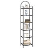 Hzuaneri Bookcase Bookshelf, Tempered Glass Bookshelves, Slim Shelving Unit for