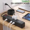 WAGADA 14 en 1 Multicontacto Regleta, 2M Extensión Eléctrica con