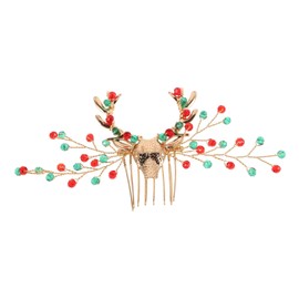 Ipetboom Rhinestone Insert Hair Comb for Women Christmas Themed Hair Accessory Elegant Party Supply for Holiday Celebrations Birthdays and Special Occasions