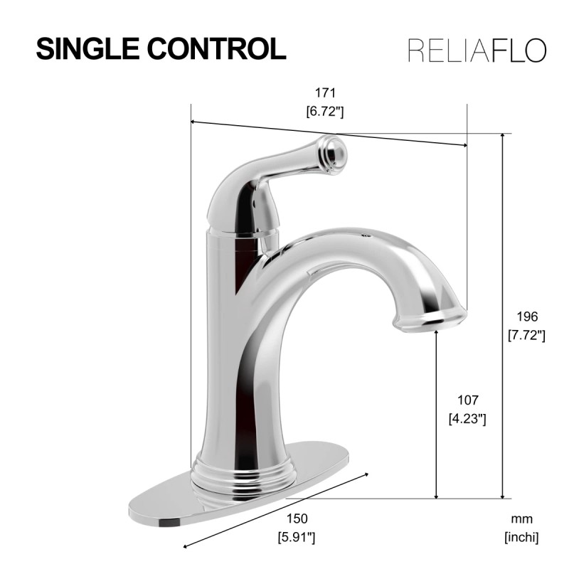RELIAFLO Single Control Lavatory Faucet in Chrome - L82832-01