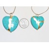Kintsugi Turquoise Howlite Very Large Smooth Heart Mended with 23k