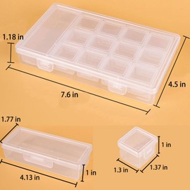 KYNBKLASS 13 in 1 Diamond Art Storage Containers with Lids, Transparent Organizer Box,Diamond art accessories-divided storage box,Jewelry Storage Case, Portable Labeled Trays for Home & Travel
