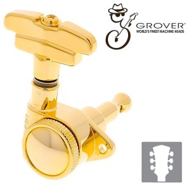 Grover Products NEW Grover 509 LOCKING Tuners 3x3 Modern Gibson Les Paul IMPERIAL Buttons - GOLD