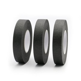 Black Masking Tape Painters Tape, 0.6 inch X 33 Yards X 3 Rolls, Paper Tape for Arts DIY Crafts Painting Labeling Decoration School Projects Home Office
