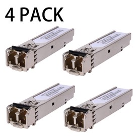 Paquete de 4 módulos transceptores SFP LC multimodo 1.25G 850nm 550 metros 1000Base-SX LC MMF para Cisco GLC-SX-MMD/SX-MM/SFP-GE-S,Fortinet,Ubiquiti UniFi UF-MM-1G, Mikrotik S-85DLC05D Meraki