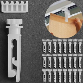 Vertical Blinds Replacement Stem and Gear, White Vertical Blind Stems, Vertical Blinds Repair Kit Used for Headrail, Carrier Stem Vertical Blinds Curtain Accessories（24 Sets）