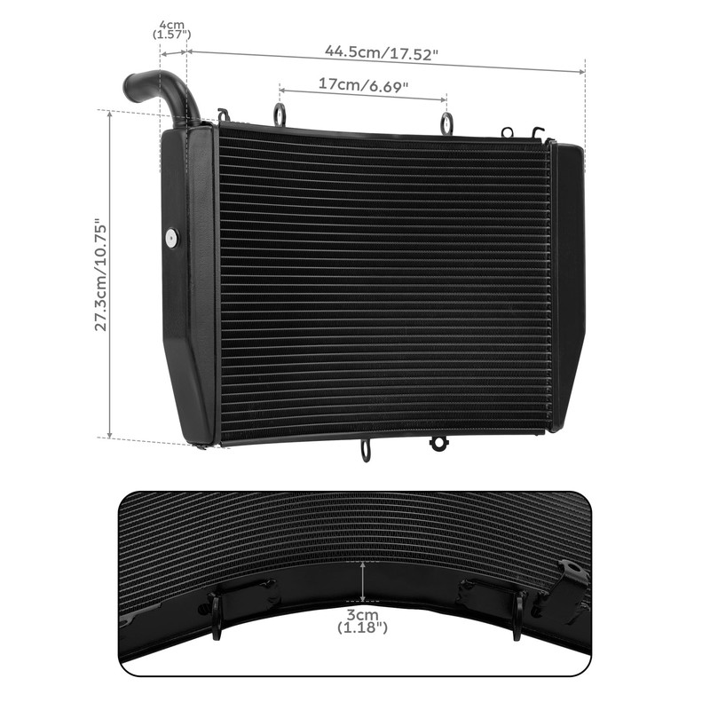 TCMT Black Aluminum Cooler Engine Cooling Radiator Fit For Honda