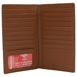 Marshal Leather Bifold Credit Card Holder #1529CF Tan