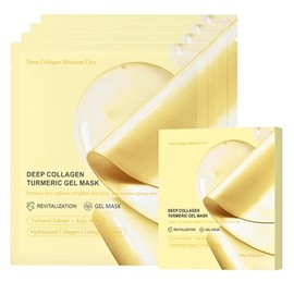Glass Skin Collagen Mask - Deep Hydration Face Mask - Korean Skincare Face Masks for Firming & Moisturising (Turmeric mask, Unscented)