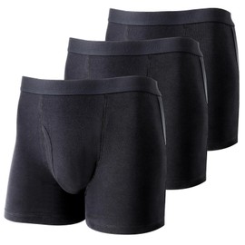 Life Safety Report Corps (Supervised by Doctors) Men’s Urinary Leak Pants, Set of 3, Side Leak Proof Included, Light Incontinence, Boxer Shorts, Open Front, Incontinence Pants, Leak Proof Pants, navy,