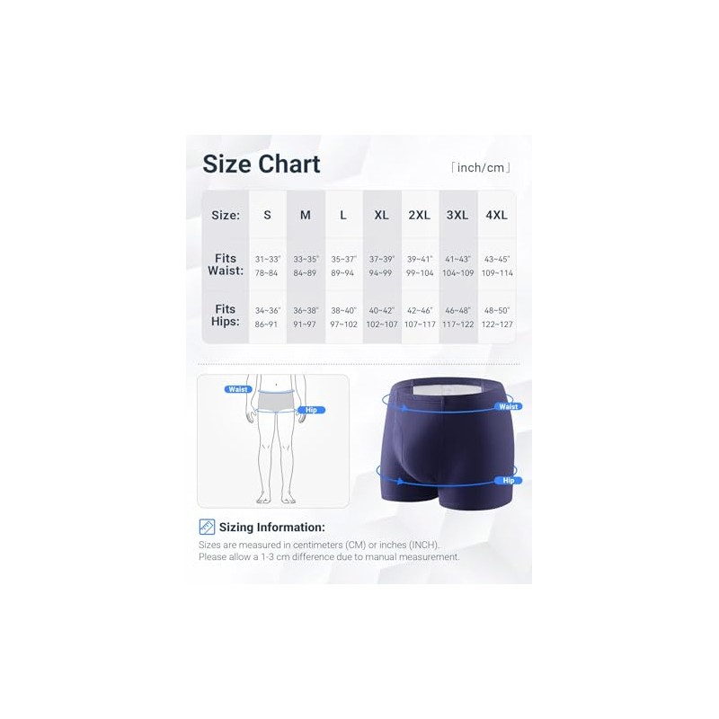 FAMI HELPER 6 Pcs Men's Incontinence Pants Incontinence Boxer Brief