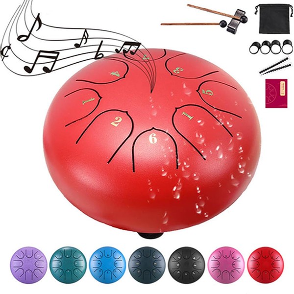 Rain Drum for Outside Garden, 8 Note 6 Inch Steel