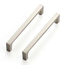 Ravinte 10 Pack Solid 5 Inch Square Cabinet Handles - Brushed Nickel Pulls for Kitchen Drawers and Cabinets - Hardware Handles