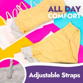 Popular Matching Girls Underwear Set - Crop Cami Training Bras With Hipster Panties 10 pc Bright Stripe XL