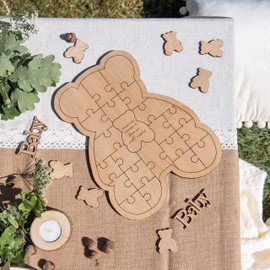 Teddy bear baby shower alternative baby book woodland/boho | baby shower guest book wishes for baby | gender neutral baby shower decor | Baby shower gifts