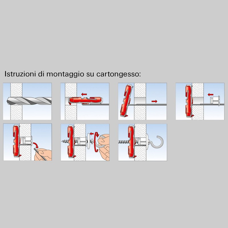 Fischer Plasterboard Fixings 540176 Duotec 10 R K with Hook,