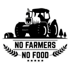 2pcs No Farmers No Food Car Stickers, 5.91"x4.92", Waterproof Vinyl Decal for Car, Truck, Ideal for Car Bumpers, Spreads The Message of Farmers' Importance | #DS108