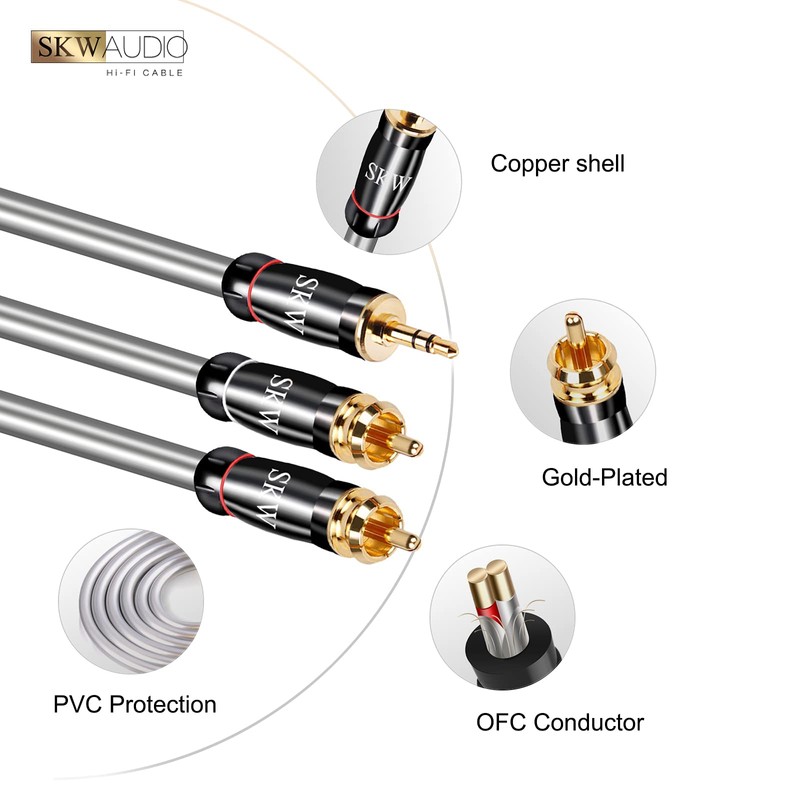 SKW Entry Level 3.5 mm Jack to 2 RCA Y
