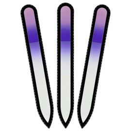 Mont Bleu Coloured Glass Nail File in Black Velvet Bag - Real Tempered Glass - Handmade in the Czech Republic