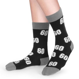 Bibalabili Men Fun Crews Socks for 40th 50th 60th Birthday Gifts, Men Funny Black Crew Cotton Socks (Gifts for 60th Birthday)