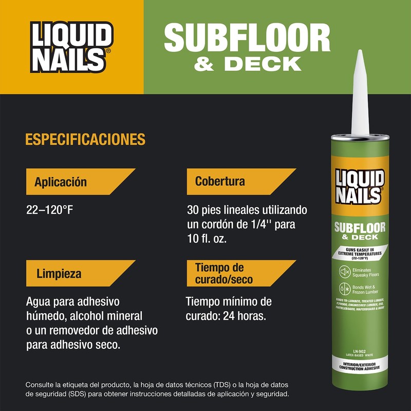 Liquid nails Subfloor and Deck 28 oz. White Latex-Based Construction