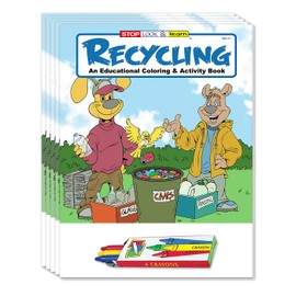 ZOCO - Learn to Recycle - Kids Educational Coloring Books (25 Bulk Pack, with Crayons) - Earth Day, Environmental Program Handout - Recycling Activities for Kids