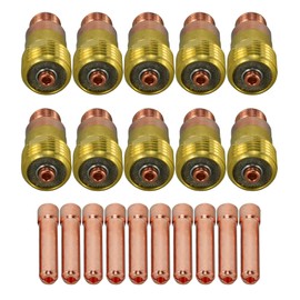 RIVERWELD TIG Stubby Gas Lens Collet Bodies 17GL332 10N24S 3/32'' 2.4mm Assorted size kit for QQ300 PTA DB SR WP 17 18 26 TIG Welding Torch 20pcs
