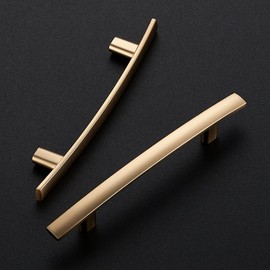 Ravinte 10 Pack Cabinet Handles Champagne Bronze Cabinet Pulls Kitchen Cabinet Handles,Curved Drawer Pulls in 6 Inch Length with 3.75 Inch Hole Center Arch Kitchen Cabinet Hardware