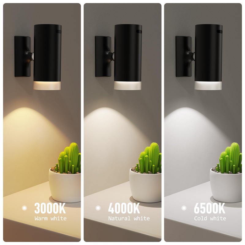 Afyuol Battery Operated Wall Sconces 3CCT Dimmable Wireless Sconces Set