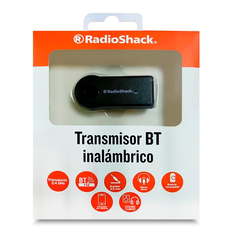 RadioShack Transmisor Bluetooth inalámbrico para Auto. Receptor Bluetooth con Manos