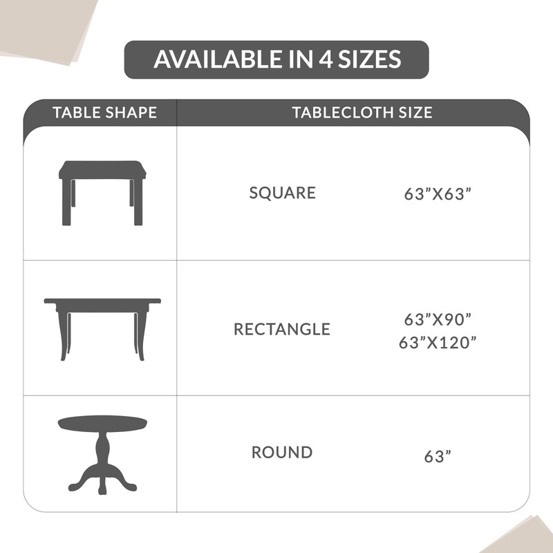 CALICOT Tablecloth Cotton Rectangle TableCover 63x90 Inch Table Cloths Washable