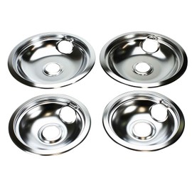 Range Burner Pan Bowl Set for Frigidaire 2 of 316048414 2 of 316048413 Chrome