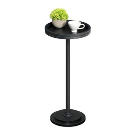 HOOBRO Small Side Table, Drink Table, Round Coffee End Table for Small Spaces, Martini Table, Pedestal Table for Living Room, Bedroom, Sofa Couch, Black BB168BZ01