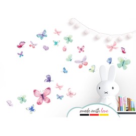 Little Deco DL653 Wall Sticker Wall Sticker 26 Butterflies Wall Decoration Children's Room Playroom Bedroom Living Room Hallway Bathroom Toilet Nursery