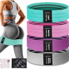 EDECOR 4 Pack Bandas de Resistencia, Bandas Elásticas Fitness, Ligas Elásticas de Látex Natural Multifuncional, para Yoga Pilate Crossfit Ejercicios en Casa y Gimnasio