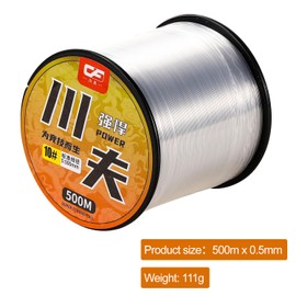 Acooruiteng Fishing Line 500 Meters Clear Fishing Wire 0.5mm Nylon Thread Nylon Fishing Wire for Hanging Crafts Sea Fishing Line Monofilament Line Fish Wire for Fishing Hanging Crafts