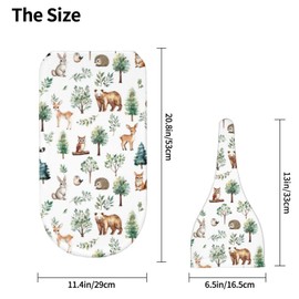 Watercolor Woodland Animal Tree Swaddle Blanket with Beanie Hat Set Newborn Receiving Blankets Baby Swaddle Wrap Soft Sleep Sack for Baby Boys and Girls